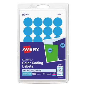 Avery® Printable Self-adhesive Removable Color-coding Labels, 0.75" Dia., Light Blue, 24-sheet, 42 Sheets-pack, (5461) freeshipping - TVN Wholesale